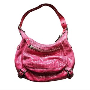 Y2k Gianni Bini Pink Leather Shoulder Pouch Bag